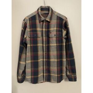 Orvis Heavy Knit Flannel Shacket Men's S Multicolor Plaid Outdoors Work Wear